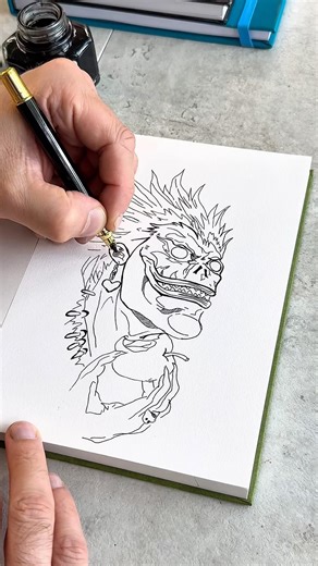 Sketching Ryuk from Death Note who’s next? #anime #art #asmr