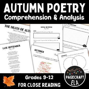 Autumn and Fall Poetry Analysis Activities – 9 Printable Poems for High School