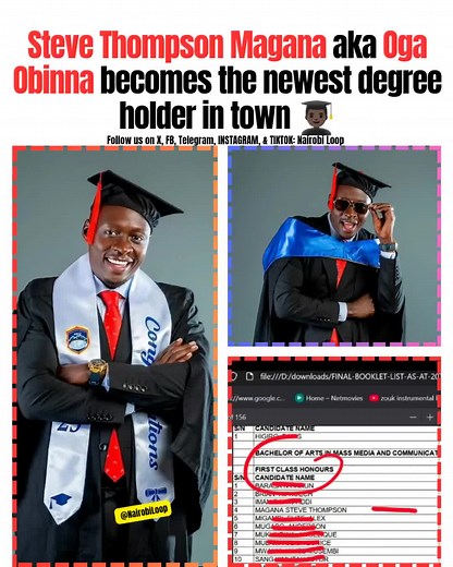 Oga Obinna Graduates with First-Class Honours in Media