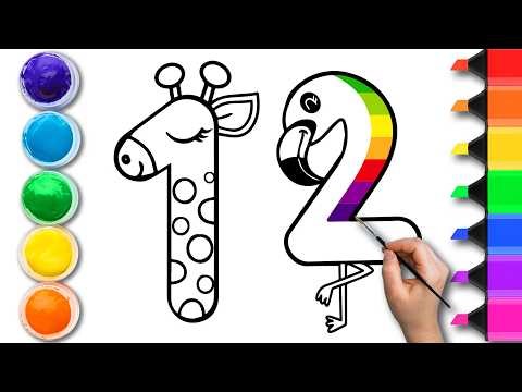 1 to 10 Numbers Easy Drawing for Kids | Turn Numbers into Animals Step by Step ✏️🎨 #numbers #1to10
