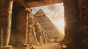 The mysterious interior of ancient Egyptian temples, tombs and pyramids.