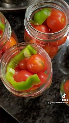 Canning homegrown cherry tomatoes 🍅