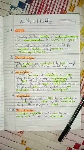 Class 10 science Heredity and Evolution Notes part 1 #10th #notes