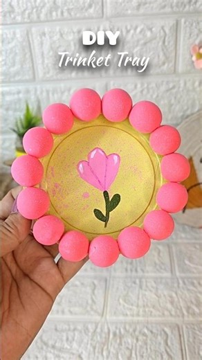 DIY Cute Trinket Tray | Mini Aesthetic Decor DIY #trending #viral #viralshorts #craft #diy #shorts