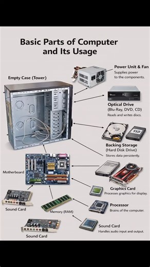 Sparks Classes on Instagram: "Parts of C.P.U. 🖥️ #computer #sparksclasses #cpu #parts"