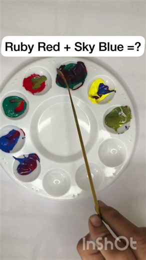 Red + Ruby + Sky Blue Mix | Stunning New Color! #ColorMix #Shorts