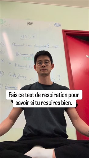 Etienne Yong - Kinésithérapeute - Facilitateur de breathwork on Instagram: "Fais ce test de respiration : exhale max test. Attention, ce test n’est pas une compétition d’ego :) Prends une grande inspiration par le nez. Lance le chronomètre Expire aussi longtemps que possible. Le chronomètre s’arrête lorsque tu arrives au bout de ton expiration. Idéalement, ne souffle pas, laisse juste l’air sortir. Ce test permet de : - évaluer ton contrôle moteur du diaphragme - évaluer la tolérance de ton syst