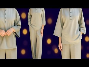 2️⃣Video2 :Stylish DIY Tunic with Stand Collar&Front Button Design|SewingTutorial|No Pattern Needed✨