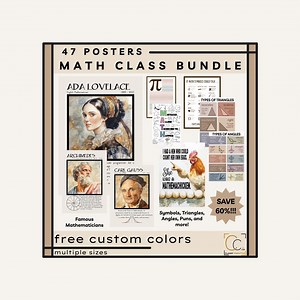 Math Classroom Poster Bundle: Famous Mathematicians, Angles, Triangles, Math Symbols Posters, Funny Math Puns (digital Download) - Etsy