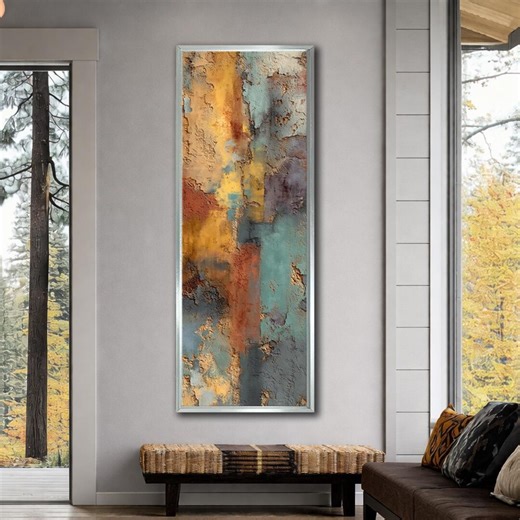 Vertical Abstract Canvas Wall Art, Modern Textured Canvas Print, Tall Minimalist Canvas Artwork, Contemporary Home Decor Piece - Etsy