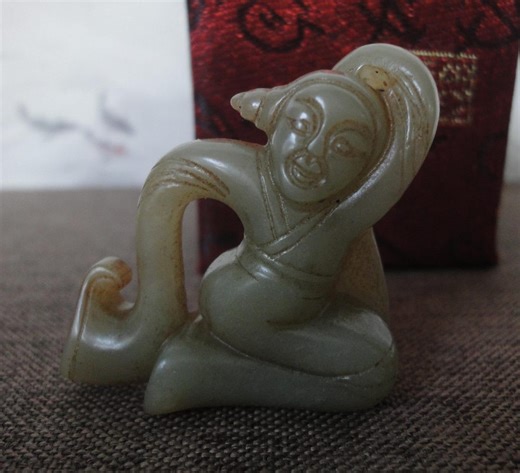 Fine Old Chinese Jade Hand Carving Dancing Woman Pendant With Gift Box - Etsy