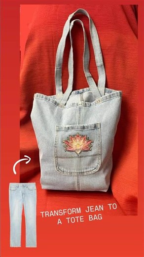 TRANSFORMİNG A USED JEAN TO A TOTE BAG❤️