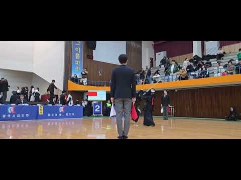제25회 광주광역시 교육감배 학생검도대회 초등4학년부 16강 김규람(🔴PLAY검도관) vs 함다윤(⚪️고실검도관) #수완고실검도관