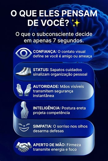 VOCÊ É JULGADO EM 7 SEGUNDOS! 🧠😱 #psicologia #comportamento #curiosidades
