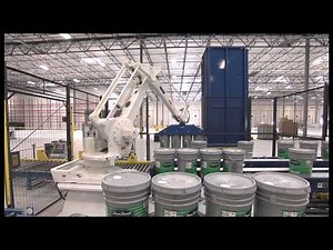 ABB IRB 660 Robotic Pail Palletizer +48 per minute- systemsautomated.com