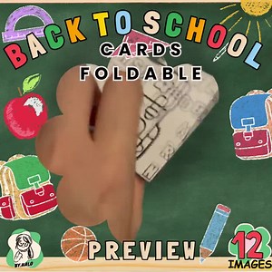 Back to School Foldable Card | Backpack Craft | K–3 | 12 Printable B/W Designs