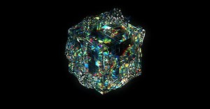 Abstract Crystal Morphing Loop with Refractive Light Effect