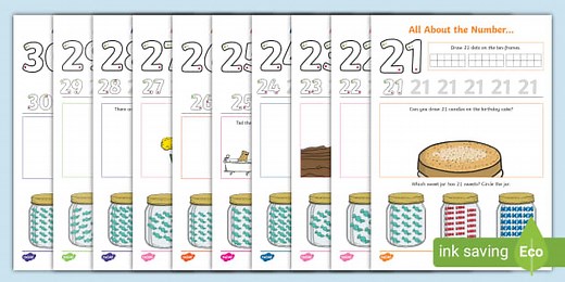 All About Numbers 21-30 Activity Pack