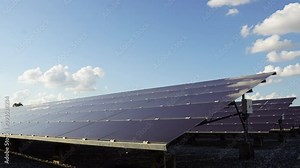 Timelapse of Solar panels(solar cell), Alternative energy to conserve the world's power, photovoltaic module idea for clean electric production, green energy, renewable energy.