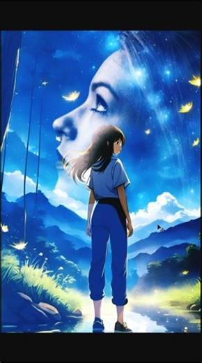 😍Turn Anime into Dreamy Art🌌💫| Photoshop Double Exposure Effect💙✨#shorts #creativedesign #photoshop