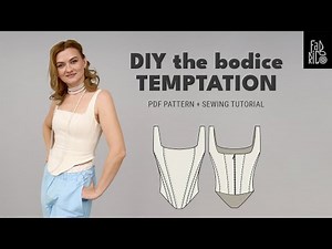 How to Make Fitted Bodice with Straps | Sew Lined Corset Top with a Back Zipper | Corset Sewing