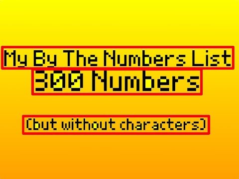 Make Your Own My By the Numbers List 300 numbers
