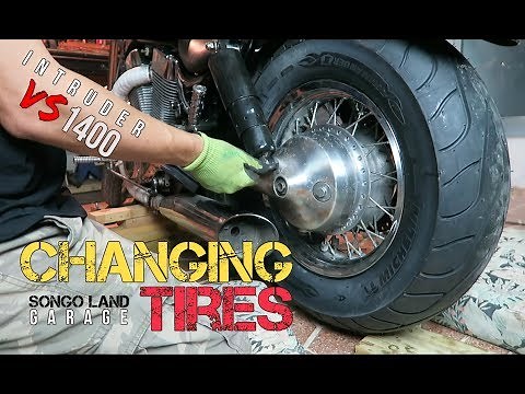INTRUDER VS 1400 SUZUKI [ How to .. ? Replace tires ] @ SongoLand Garage