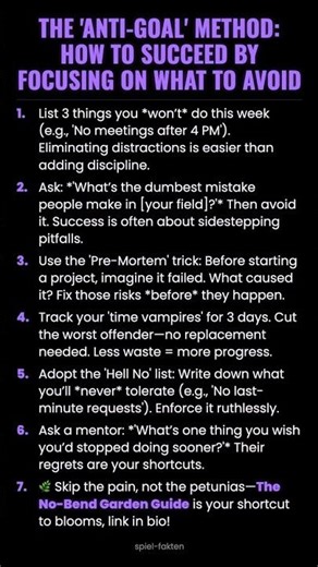 The 'Anti-Goal' Method: How to Succeed by Focusing on What to Avoid #ad (Verify Info)