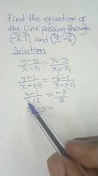 Coordinate Geometry || Equation of a Line Joining Two Points
