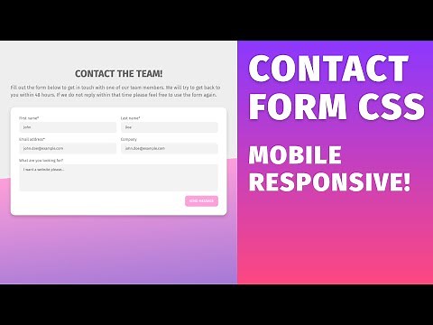 Build a Contact Form Page with HTML & CSS
