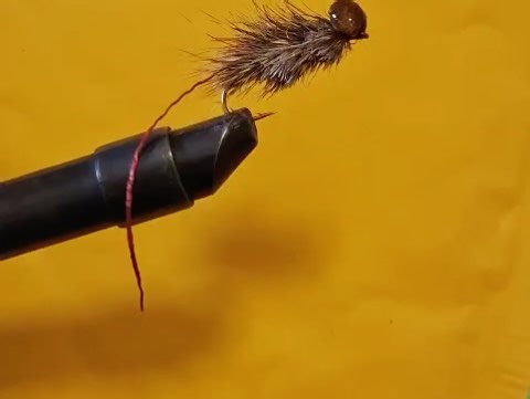 NorthernFlyy on Instagram: "Tied up a mouse pattern for the big brown trout. Size 10 lure hook, deer hair and black thread with small foam eyes. #mousing #flytying #browntrout #flyfishingweekly"