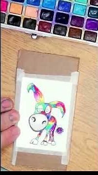 Watch Me Paint This Little Donkey | Watercolor ACEO