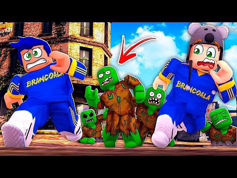 FOMOS ATACADOS POR ZUMBIS NO ROBLOX ZOMBIE ATTACK - Brancoala Games