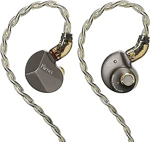 Linsoul DUNU Kima Classic in-Ear Monitor, 10mm Dynamic Driver HiFi Earphone IEM, Wired Earbud, Detachable Single-Crystal Copper Silver-Plated Cable for Musician Audiophile