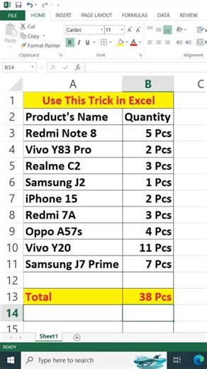 Use This Trick in Excel #shorts #excel