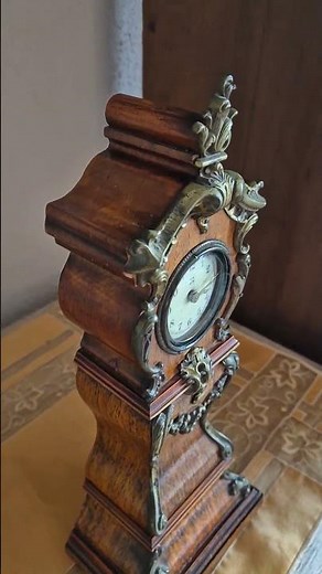 Junghans Hamburg American Clock Company miniature clock boulle style #junghans #miniature #clock