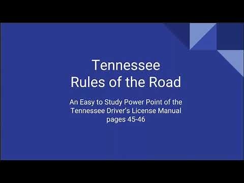 Tennessee Driver's Permit: Rules of the Road