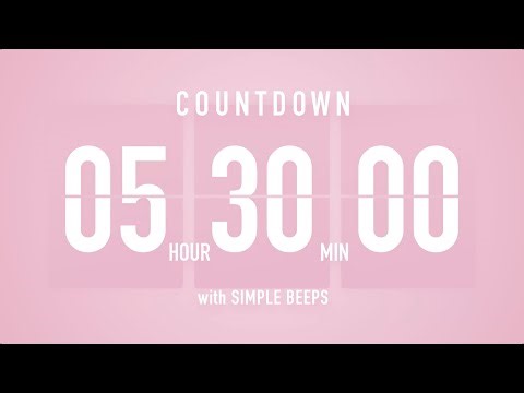 5 Hour 30 Minute Countdown Timer 🌸 Flip Clock with Simple Beeps 🔔