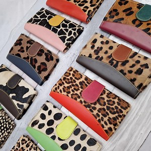Recycled Leather Animal Print Wallet: Handmade Artisan Card Holder - Etsy