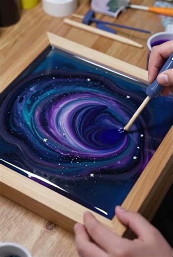 Galaxy Resin Table Transformation 🌌✨Turning Resin Into a Galaxy Table #beforeafter #epoxyresin #epox