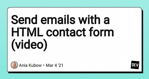 Send emails with a HTML contact form (video)