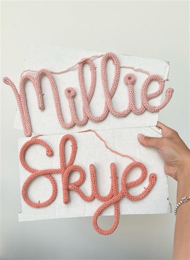 Knitted Wire Name Sign: Custom Nursery Decor - Etsy
