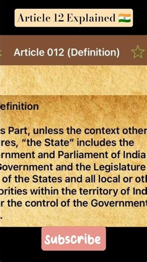 Article 12 Explained in Simple English 🇮🇳⚖️#Article12, #IndianConstitution, #MeaningOfState,