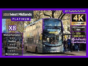 [National Express West Midlands] X8 ~ Wolverhampton Bus Station ➝ Birmingham, Colmore Row【4K UW】
