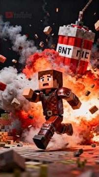 "TNT PANIC! 😱 Leather Armor FAIL" #shorts #minecraftchallenge