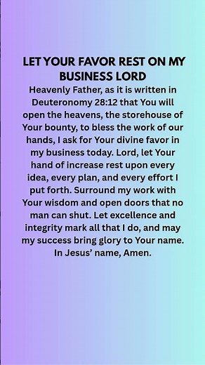 A Powerful Prayer for Business Success | Lord, Let Your Favor Rest on My Work #prayerandpurpose