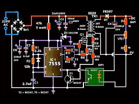 Make this Simple Flyback SMPS Circuit using IC 555 220V AC to 12V DC Isolated Power Supply