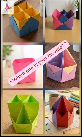 How I Made 6 Easy Paper Pen Holders ✂️ DIY Desk Organizer #shorts