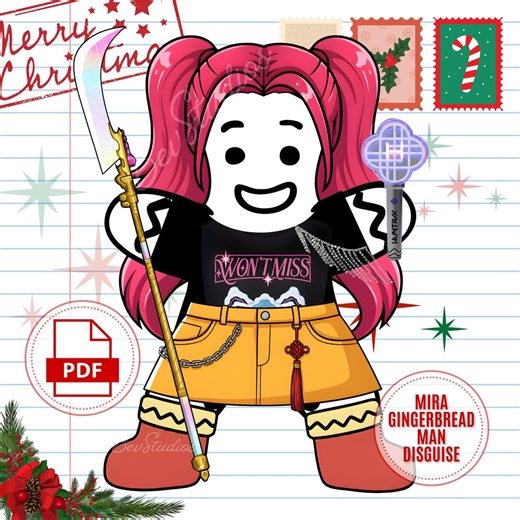 Disguise the Gingerbread Man Kpop Hunter Printable Craft Kit, Mira Coloring Gingerbread in Disguise, Christmas Activity Crafts for Kids - Etsy