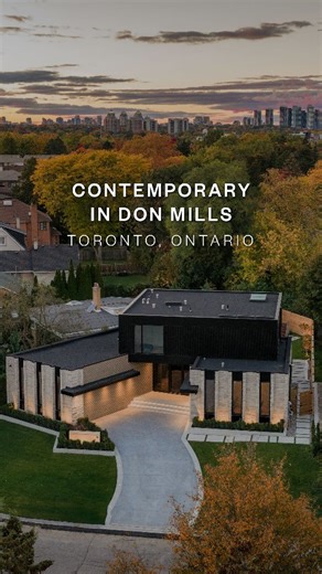 Modern Home Design by smpl Design Studio on Instagram: "#featurefriday ::: Welcome to our Contemporary in Don Mills This project started out as a really tricky reverse pie site, and a mismatched home. Our clients goal was a forever family home, strong indoor outdoor connection, special attention to light infiltration, and bespoke finishes throughout. Our firm delivered the planning approvals for the variance, the custom home design, full interior design and full furniture procurement on the proj